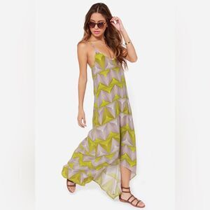 NEW Billabong Day Beyond Lime Green Print Dress Size S